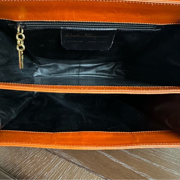 Salvatore Ferragamo Iconic Vintage Leather Crossbody in Orange - Picture 11 of 14